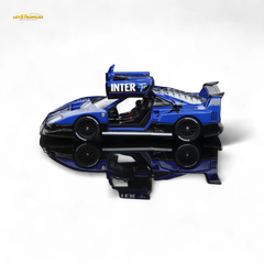 (Pre-Order) Demon King Auto F40 LB-Works Wide-Body Gull Wing Gate Modified - Inter Milan Livery 1:64