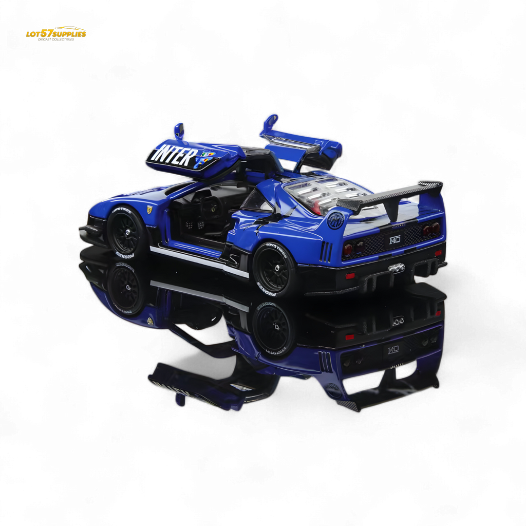 (Pre-Order) Demon King Auto F40 LB-Works Wide-Body Gull Wing Gate Modified - Inter Milan Livery 1:64 - Collectors World Toys