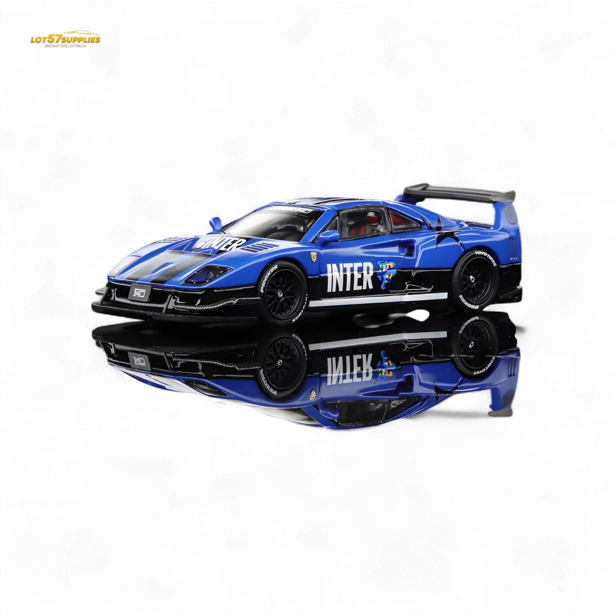 (Pre-Order) Demon King Auto F40 LB-Works Wide-Body Gull Wing Gate Modified - Inter Milan Livery 1:64 - Collectors World Toys