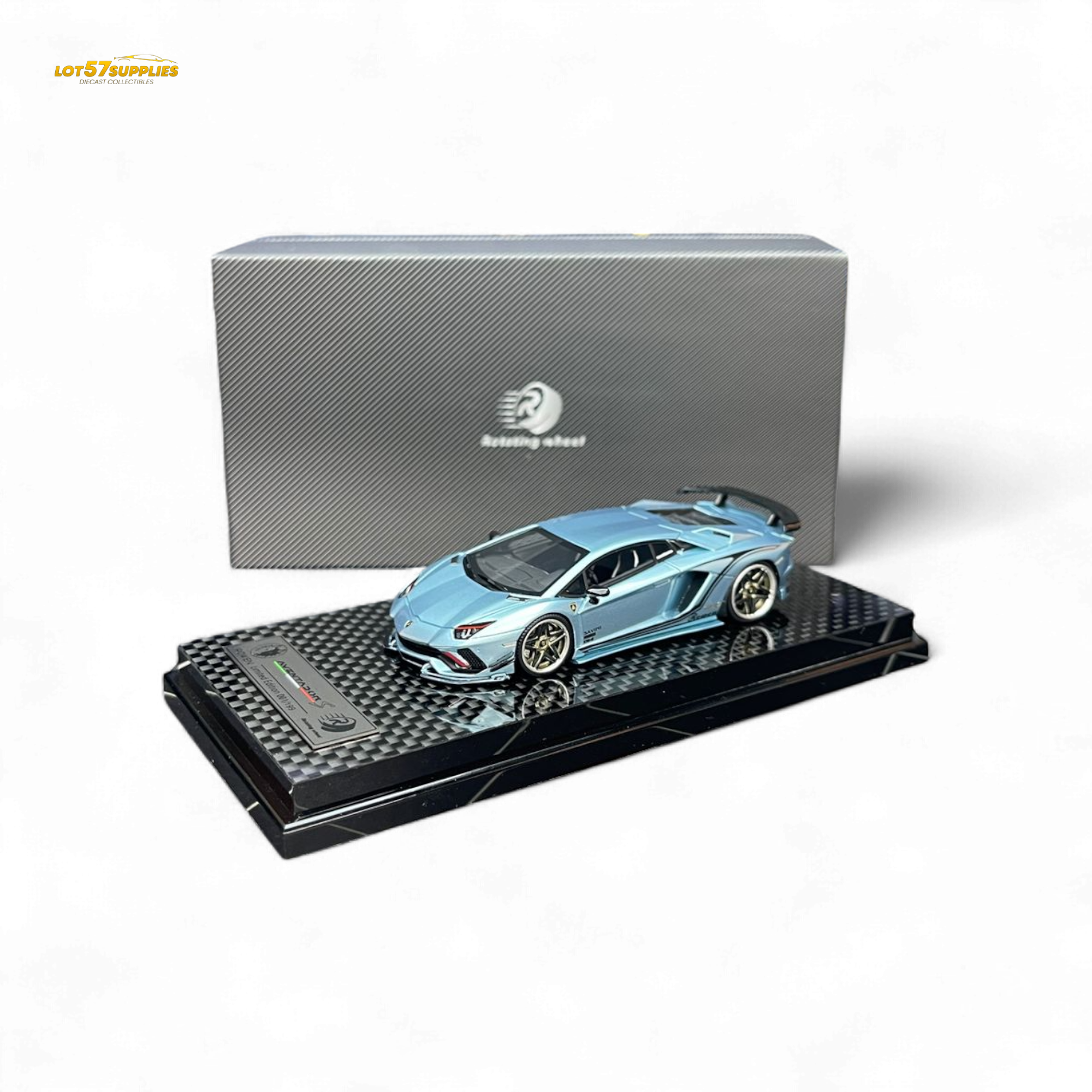 Rotating Wheel Rowen Aventador S - Ice Blue 1/64 Main image