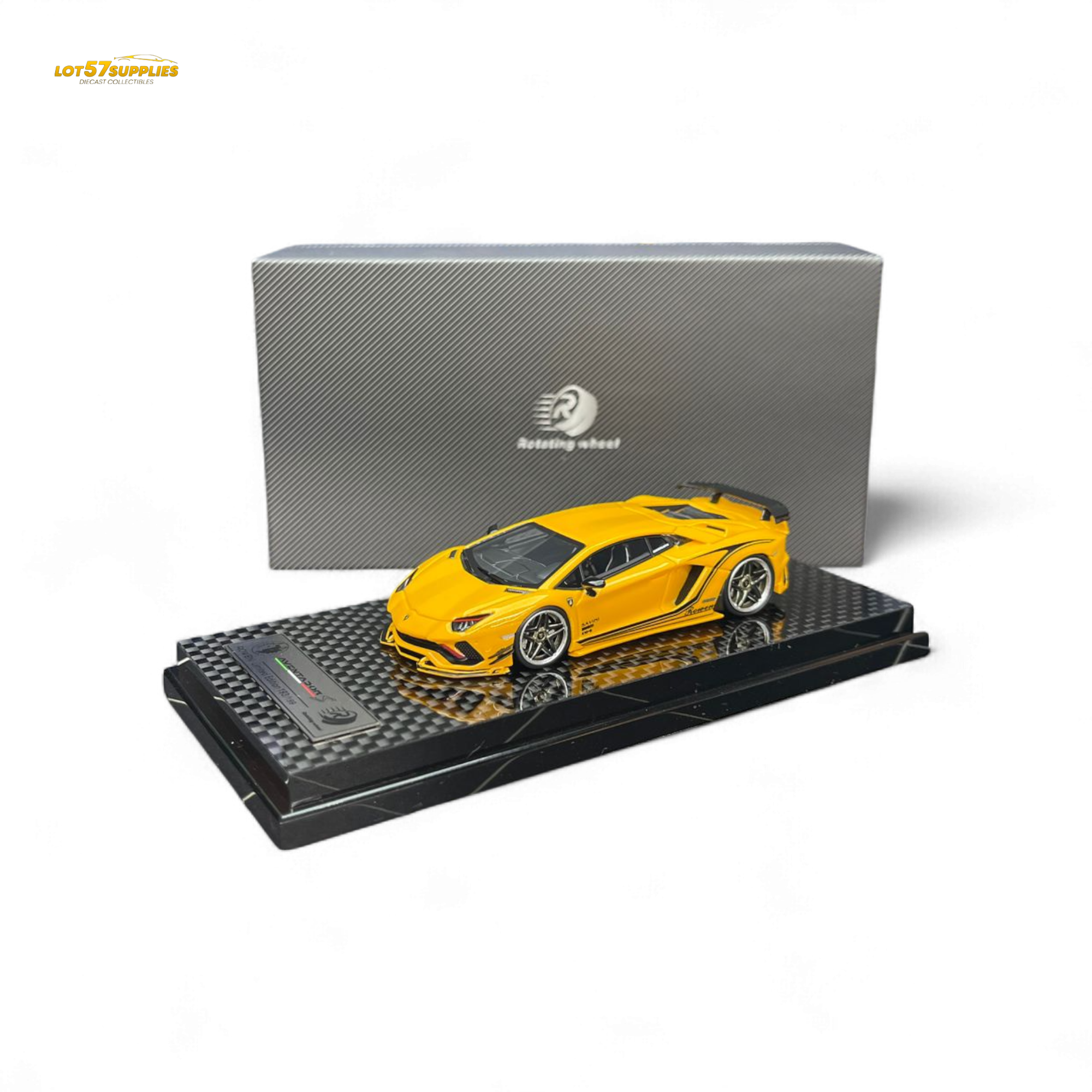 Rotating Wheel Rowen Aventador S - Pearl Yellow 1/64 Main image