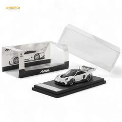 (Pre-Order) HKM 911 (992) GT3 R Rennsport - White/Carbon Hood 1:64 - Collectors World Toys