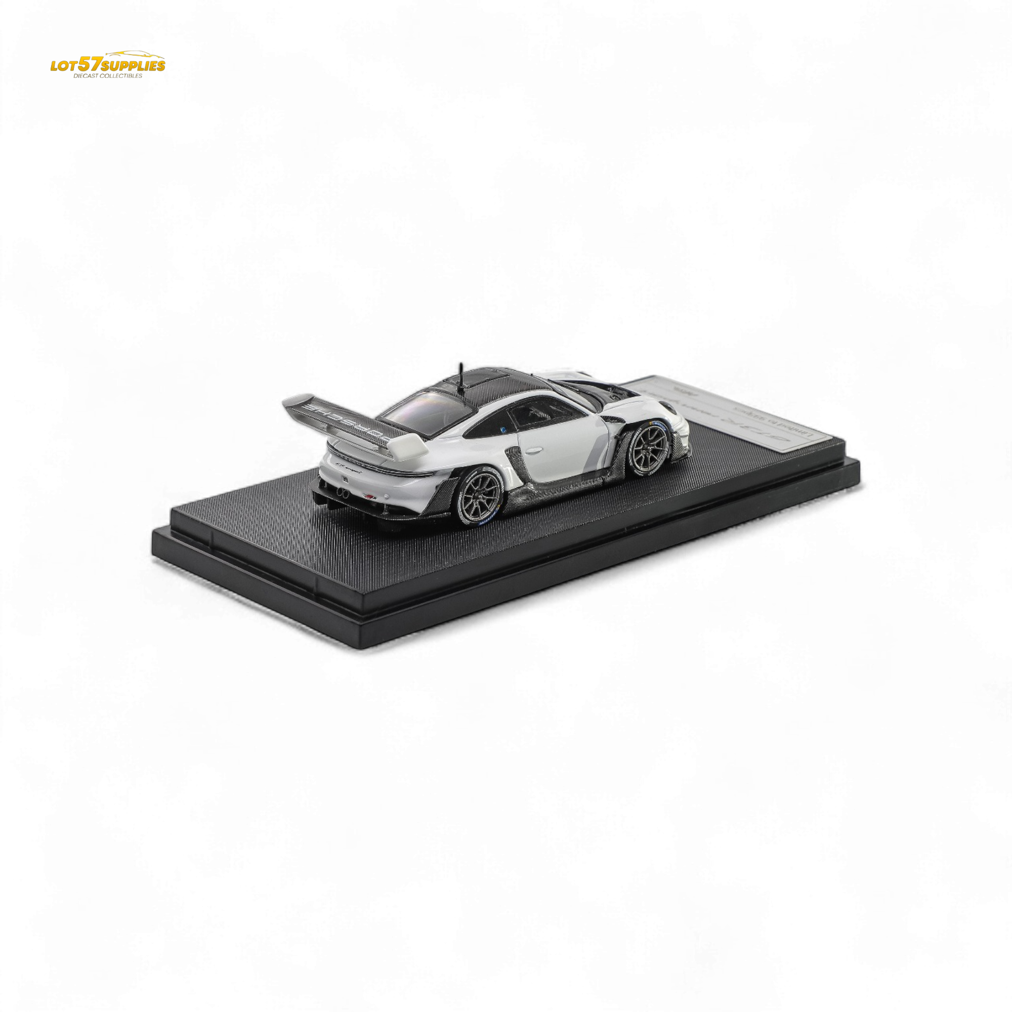 (Pre-Order) HKM 911 (992) GT3 R Rennsport - White/Carbon Hood 1:64 - Collectors World Toys