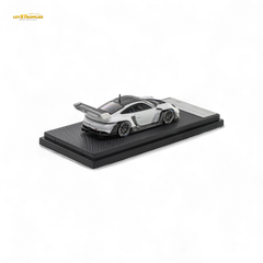 (Pre-Order) HKM 911 (992) GT3 R Rennsport - White/Carbon Hood 1:64 - Collectors World Toys
