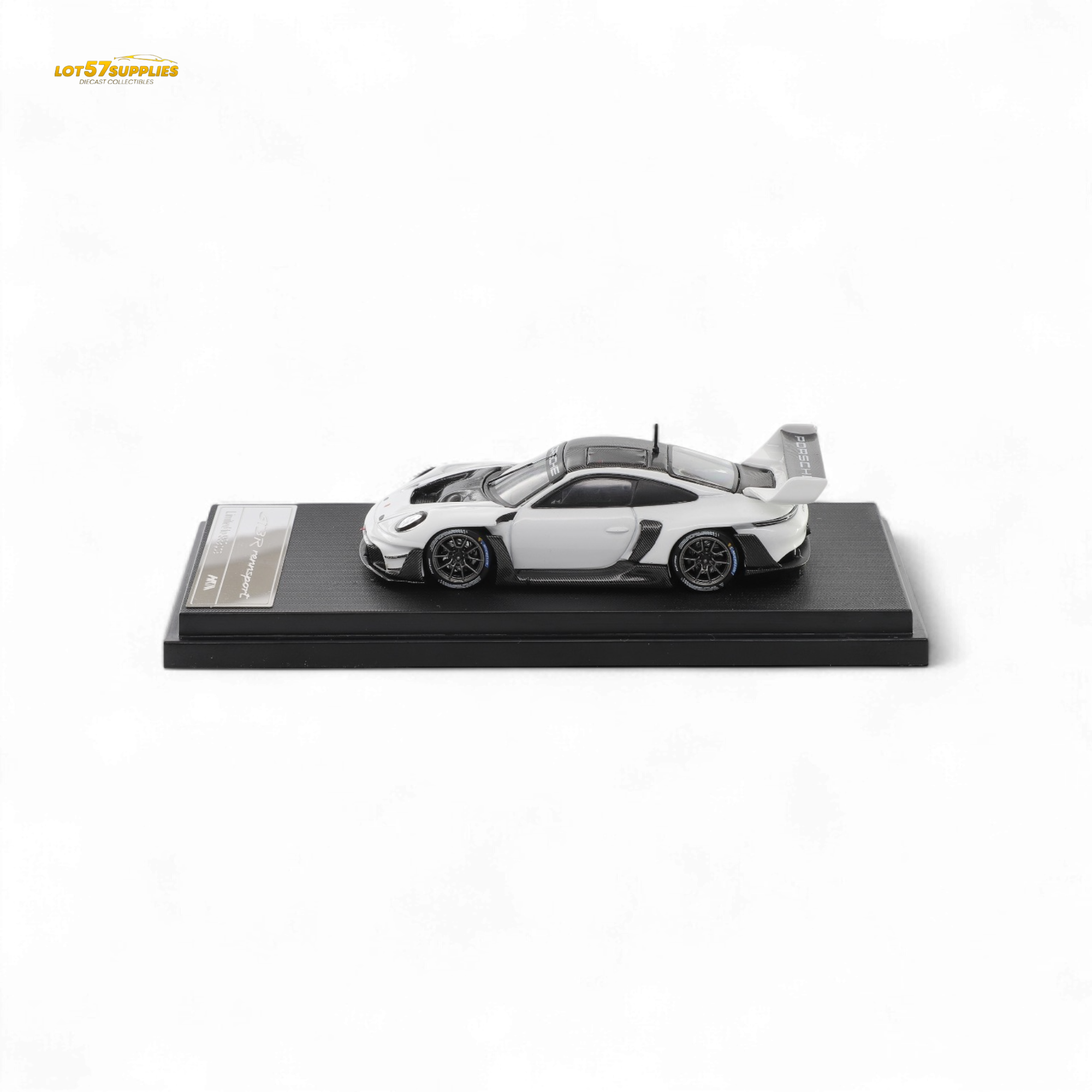 (Pre-Order) HKM 911 (992) GT3 R Rennsport - White/Carbon Hood 1:64 - Collectors World Toys