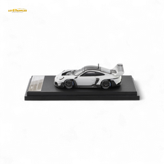 (Pre-Order) HKM 911 (992) GT3 R Rennsport - White/Carbon Hood 1:64 - Collectors World Toys