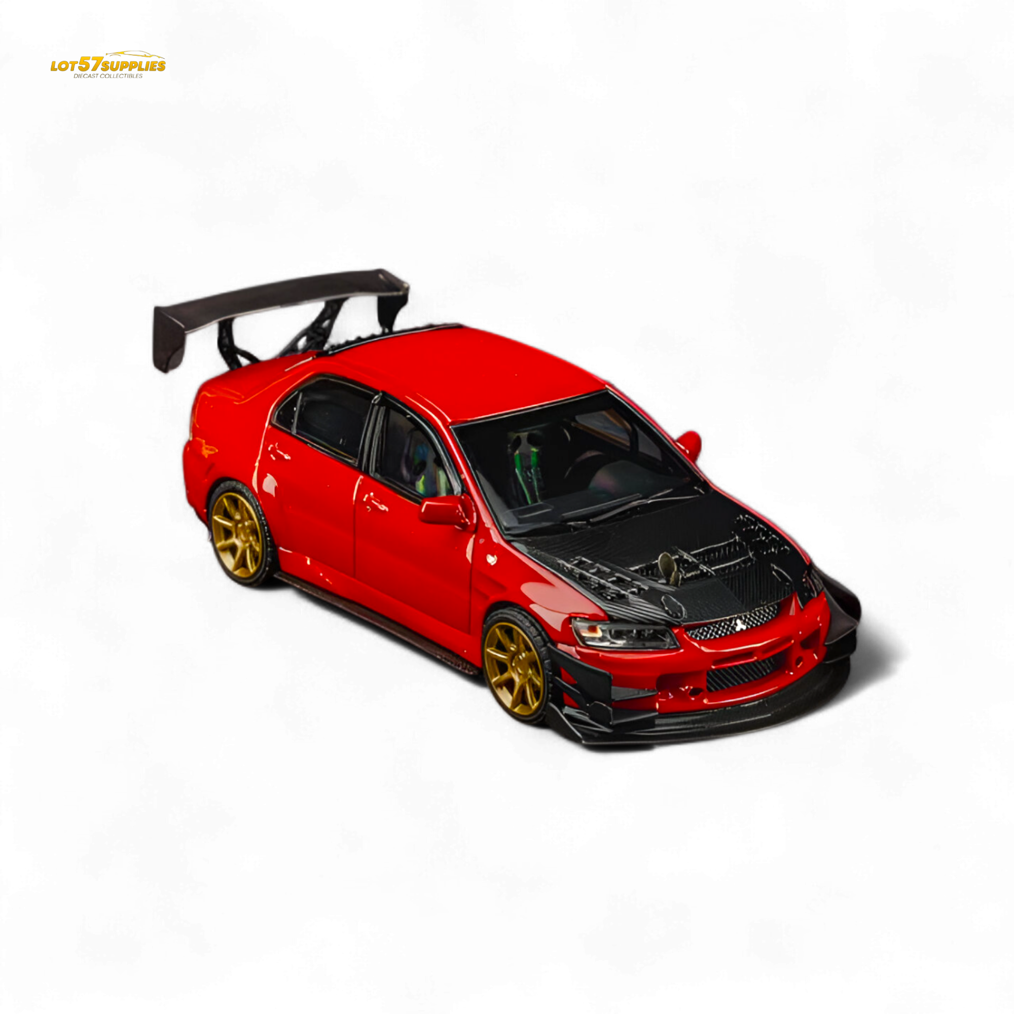 (Pre-Order) Findclassically Mitsubishi 9th Generation - Red - Carbon Hood 1:64