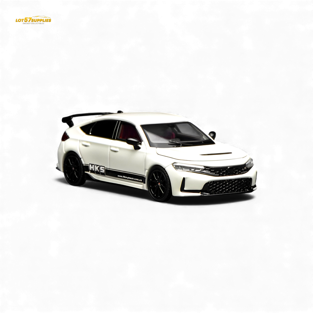 (Pre-Order) Motorhelix Civic Type R FL5 - HKS White 1:64