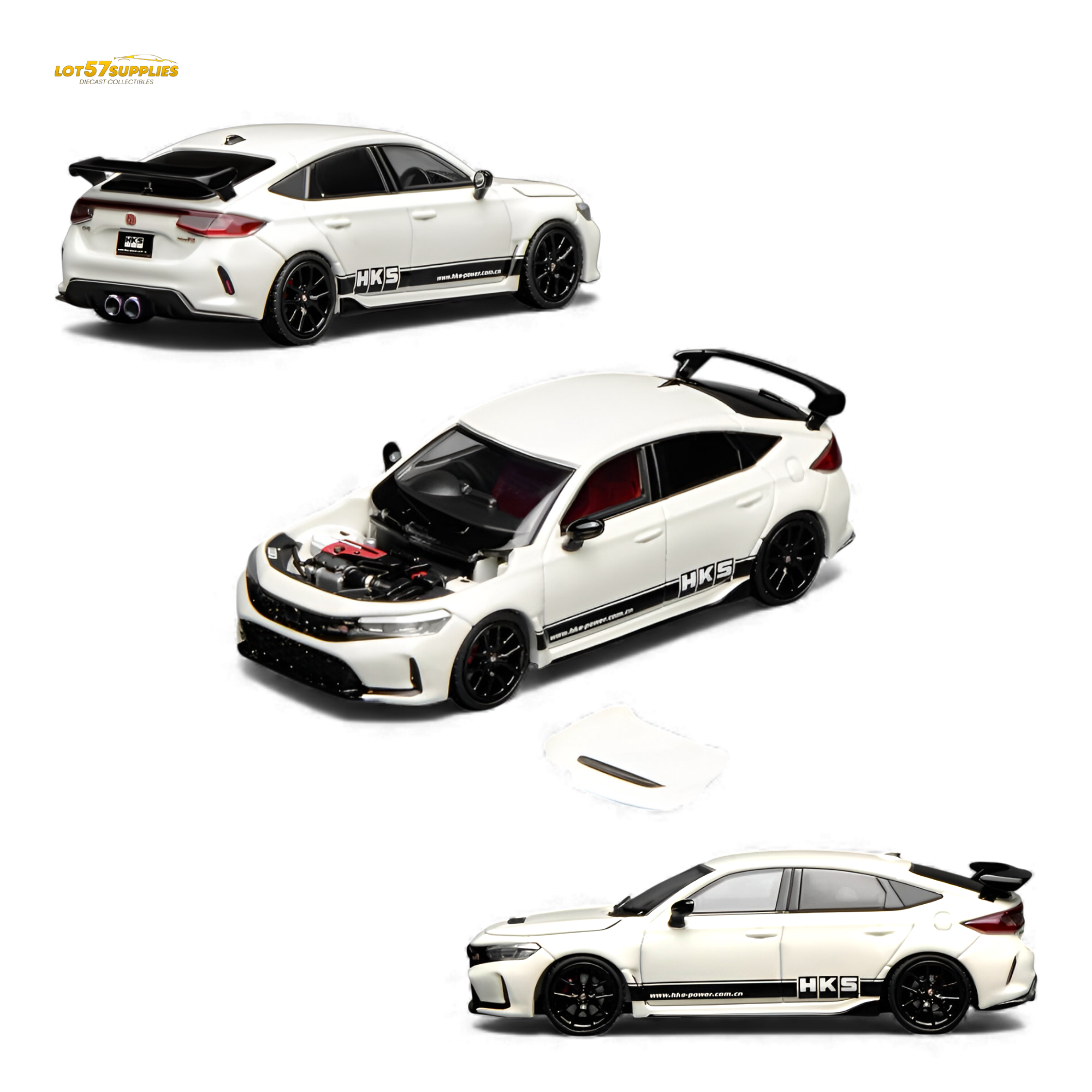 (Pre-Order) Motorhelix Civic Type R FL5 - HKS White 1:64 Main image