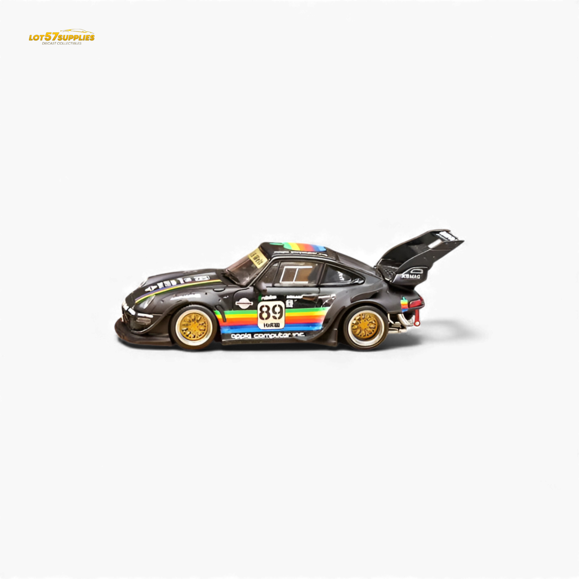 (Pre-Order) Street Weapon RWB 993 - Matte Black Apple Livery - High Tail 1:64