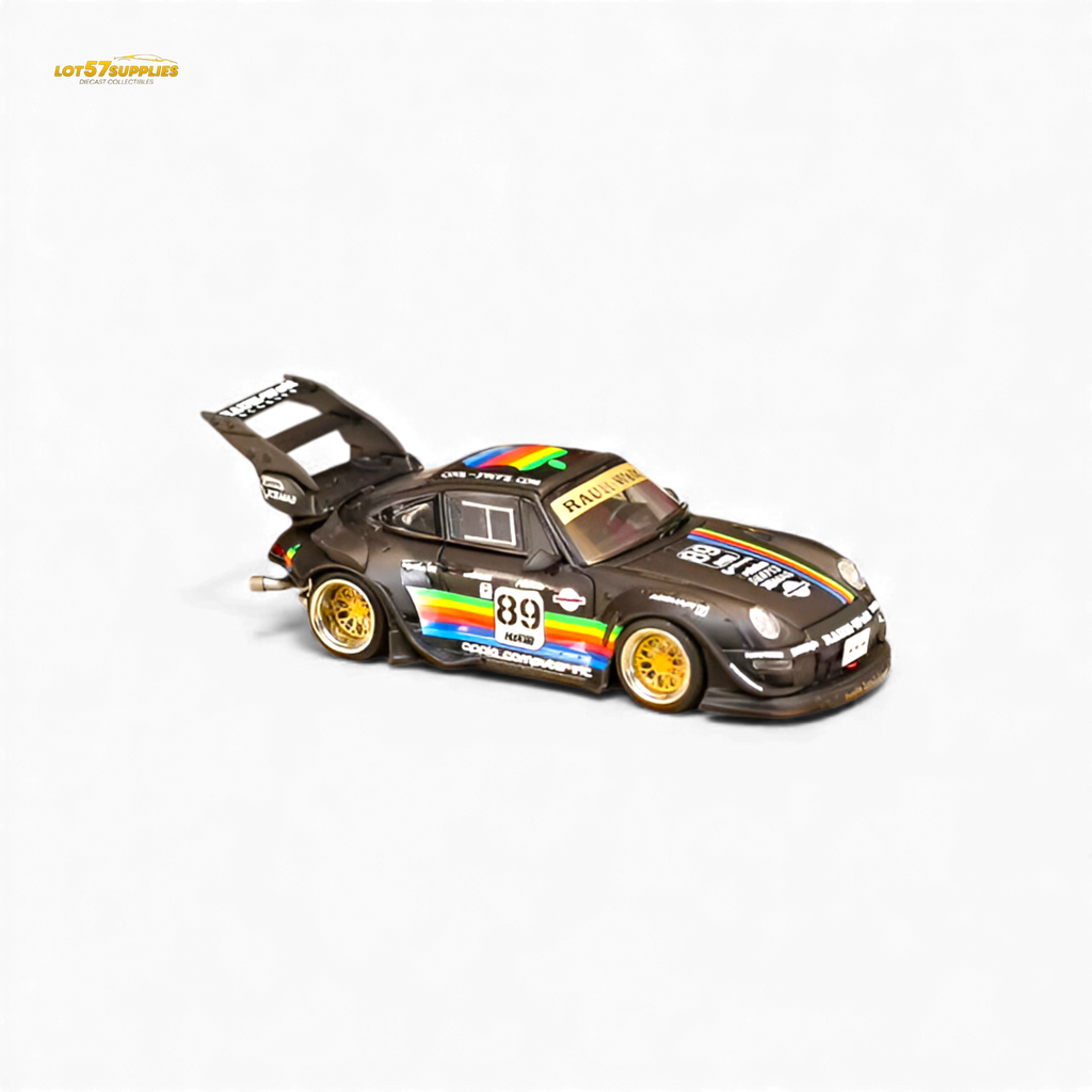 (Pre-Order) Street Weapon RWB 993 - Matte Black Apple Livery - High Tail 1:64