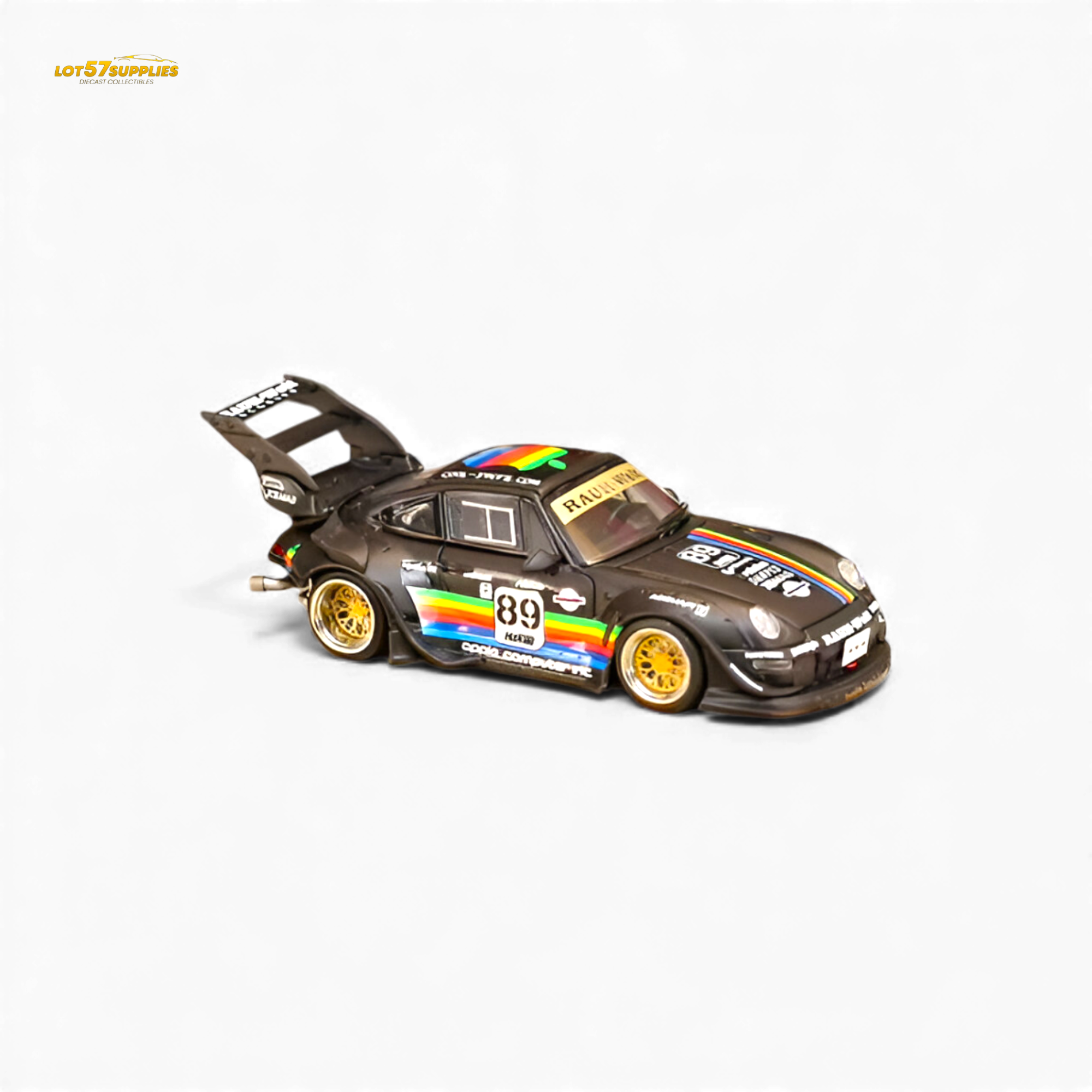 (Pre-Order) Street Weapon RWB 993 - Matte Black Apple Livery - High Tail 1:64