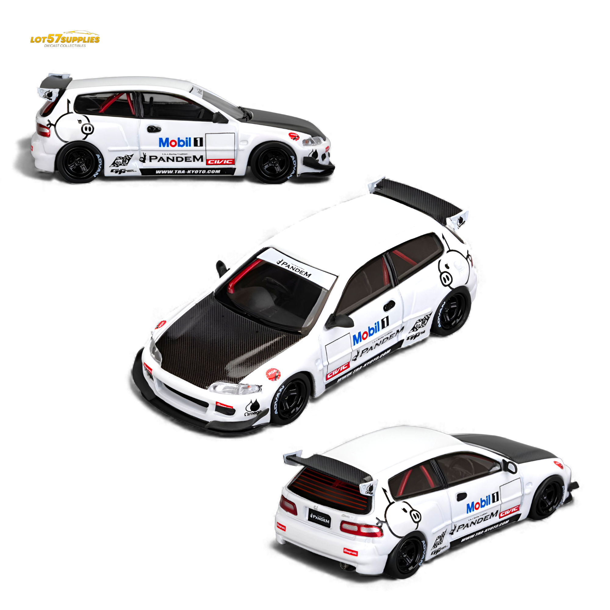 (Pre-Order) Et Model Civic EG6 - Mobil 1# Livery Carbon Cover 1:64 Main image