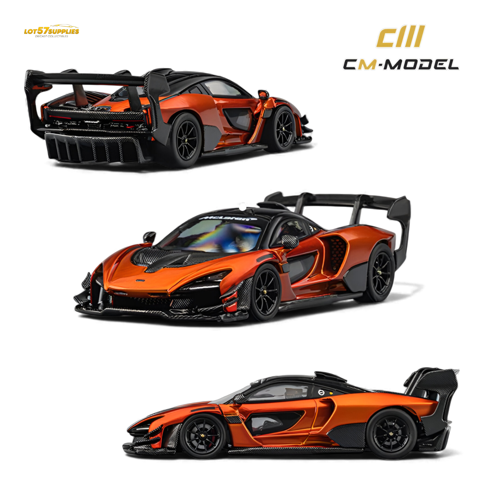 (Pre-Order) CM Model McLaren Senna GTR - Volcano Orange 1:64 Main image