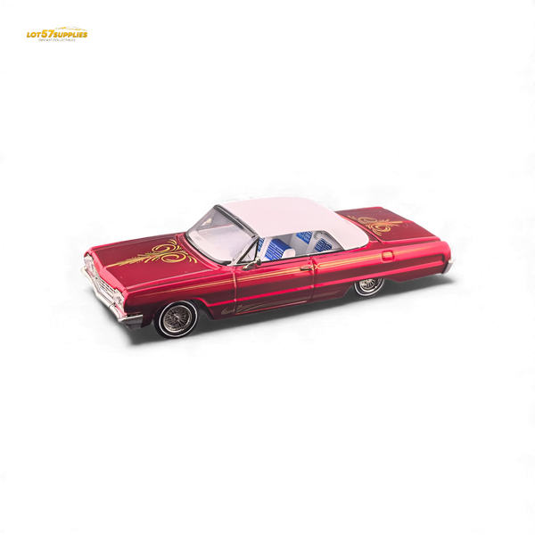 (Pre-Order) Fine Works64 Chevrolet Impala - Transparent Red Luxury - 1:64