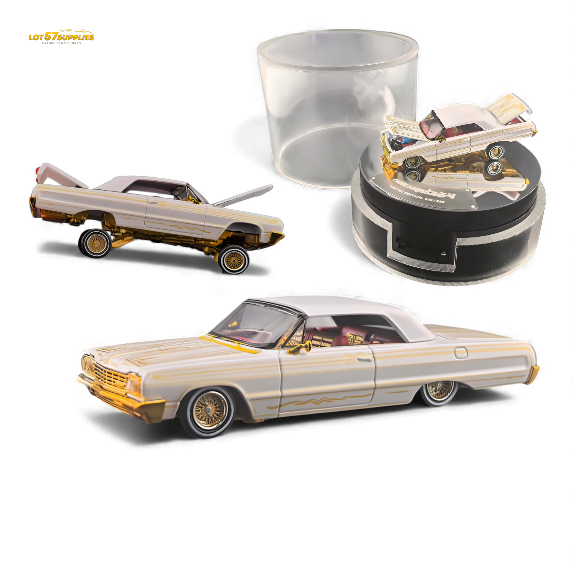 (Pre-Order) Fine Works64 Chevrolet Impala - Metallic Platinum Luxury - 1:64 Main image