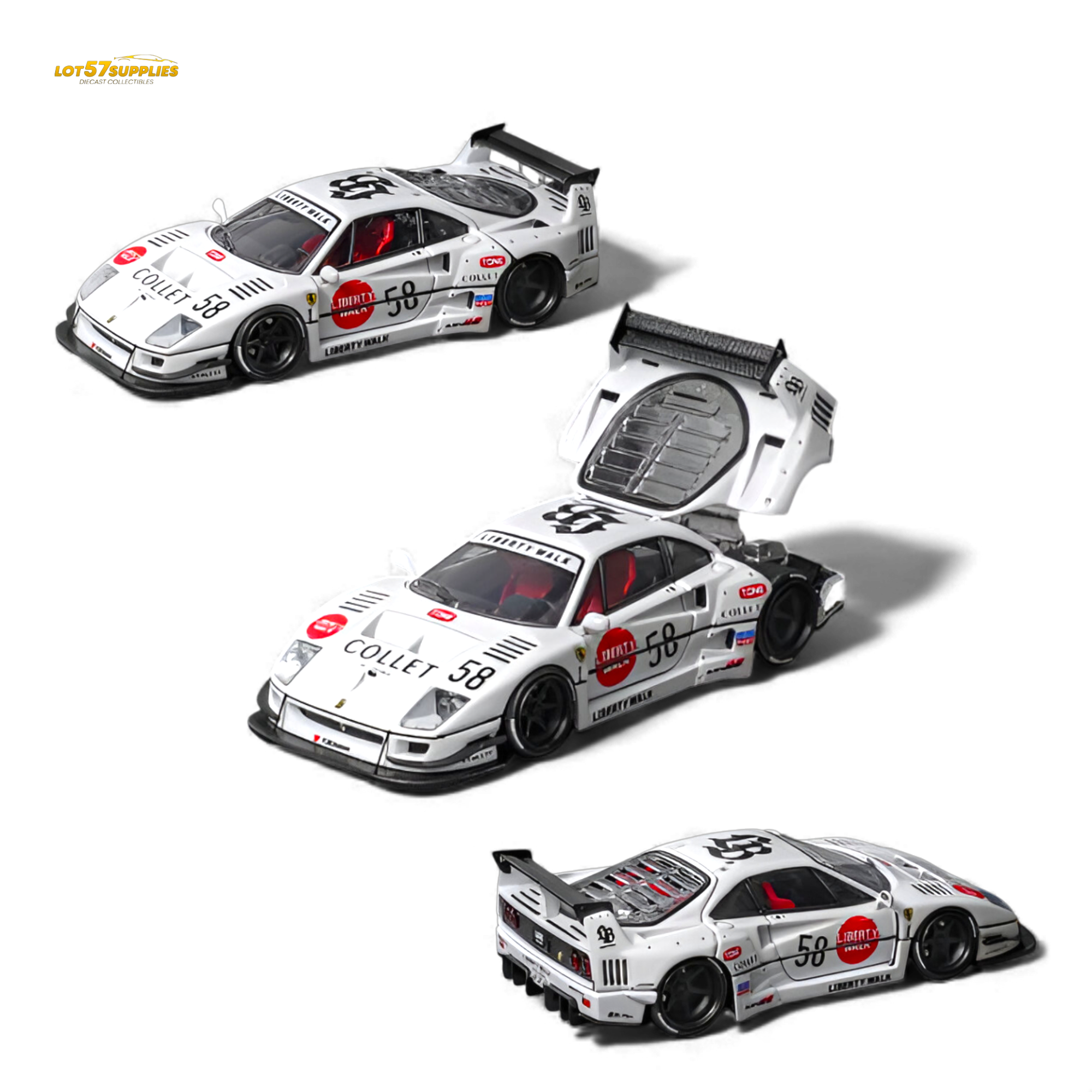 (Pre-Order) Star Models Ferrari F40 LB-Works - White Collet 58# 1:64 ...