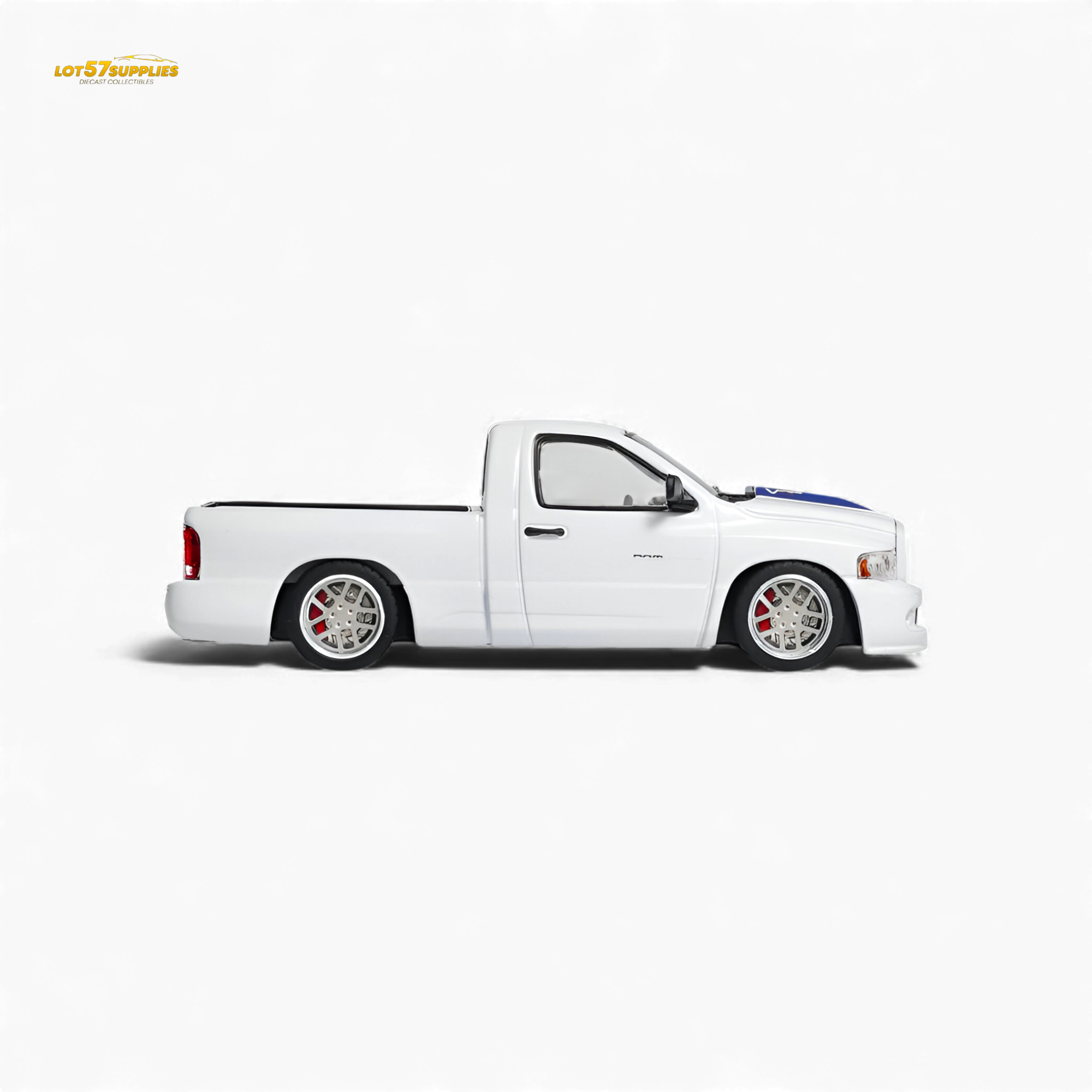 (Pre-Order) GCD Dodge RAM SRT-10 - White Blue Stripe (LHD) 1:64