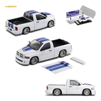 (Pre-Order) GCD Dodge RAM SRT-10 - White Blue Stripe (LHD) 1:64