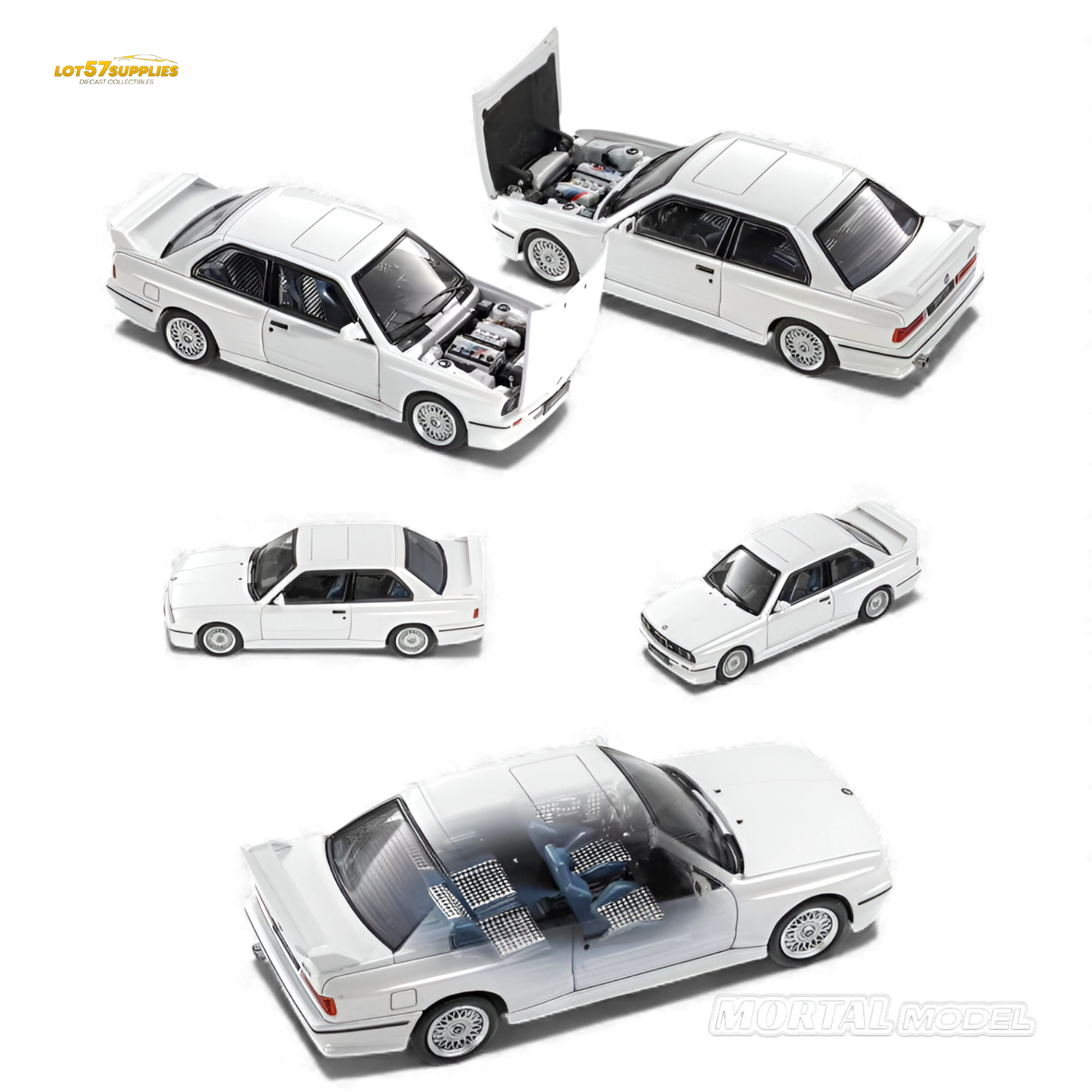 (Pre-Order) Mortal BMW E30 M3 Sedan - Pearl White 1:64 Main image