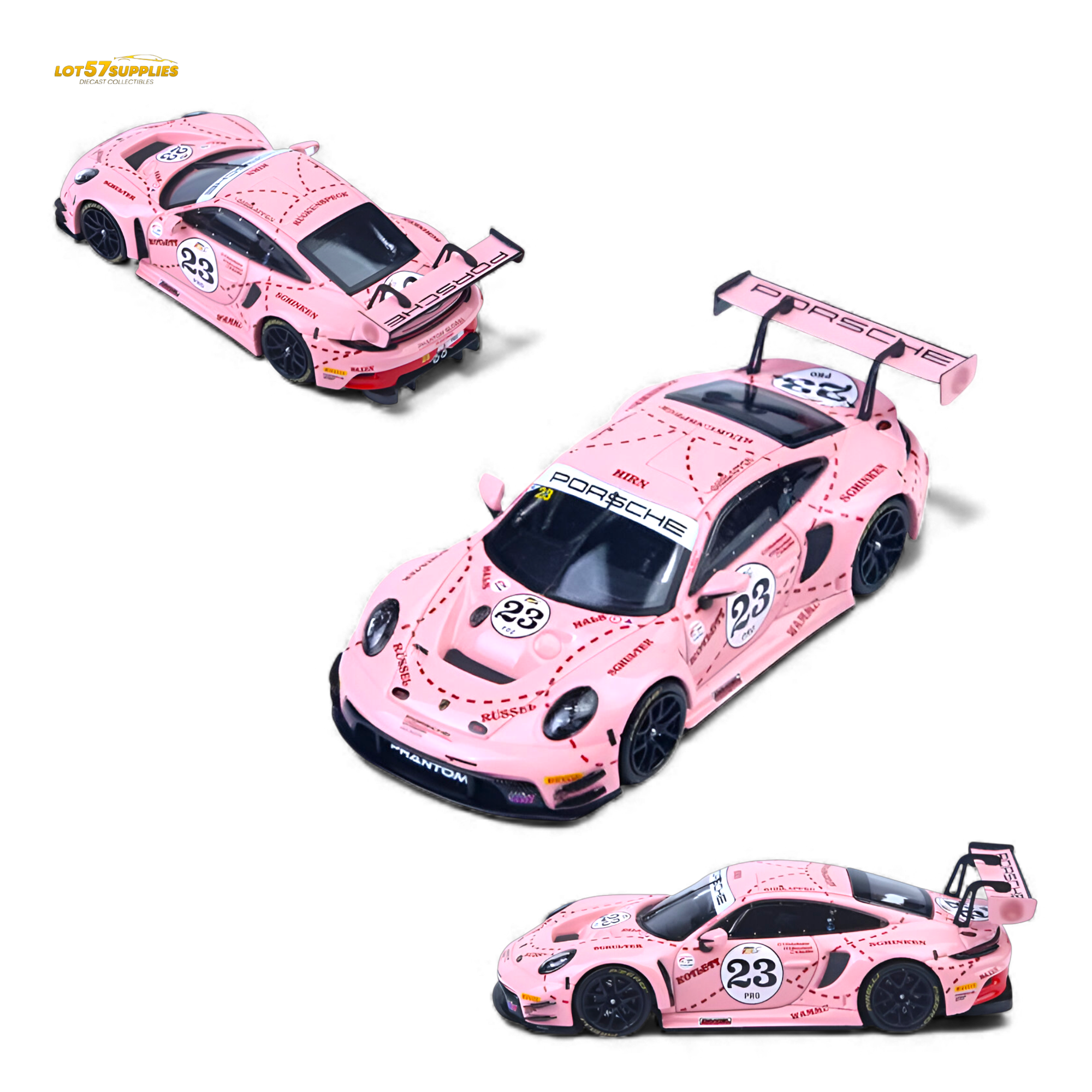 (Pre-Order) SR Porsche 911 GT3 R - Pink Pig Livery 1:64 Main image