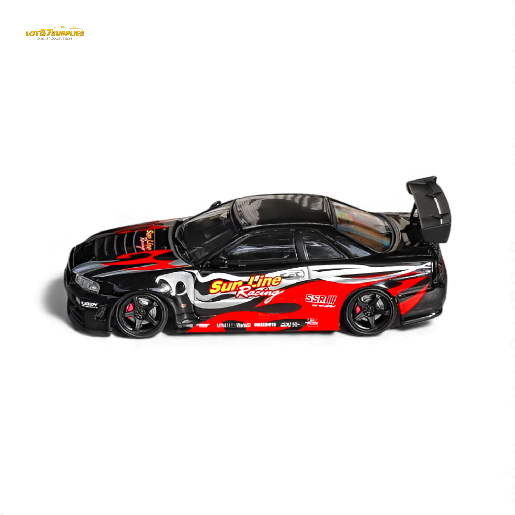 (Pre-Order) Fuji Skyline R34 GT-R Nismo Z-Tune - Black Red Flame 1:64