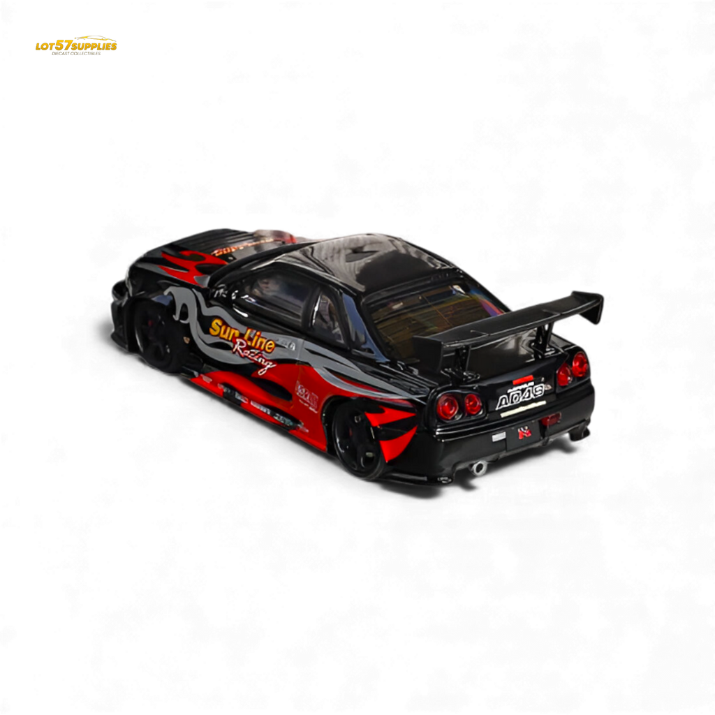 (Pre-Order) Fuji Skyline R34 GT-R Nismo Z-Tune - Black Red Flame 1:64