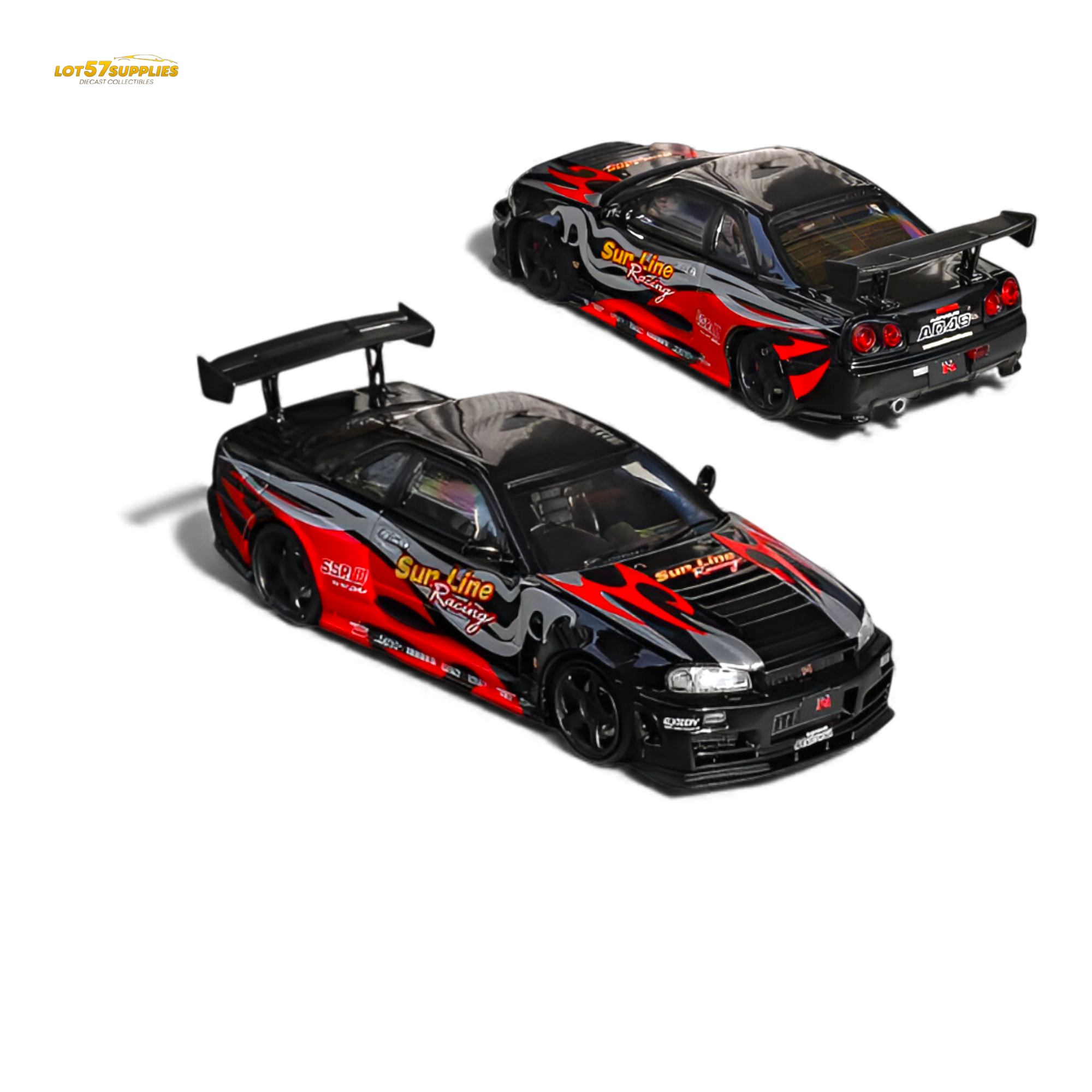 (Pre-Order) Fuji Skyline R34 GT-R Nismo Z-Tune - Black Red Flame 1:64