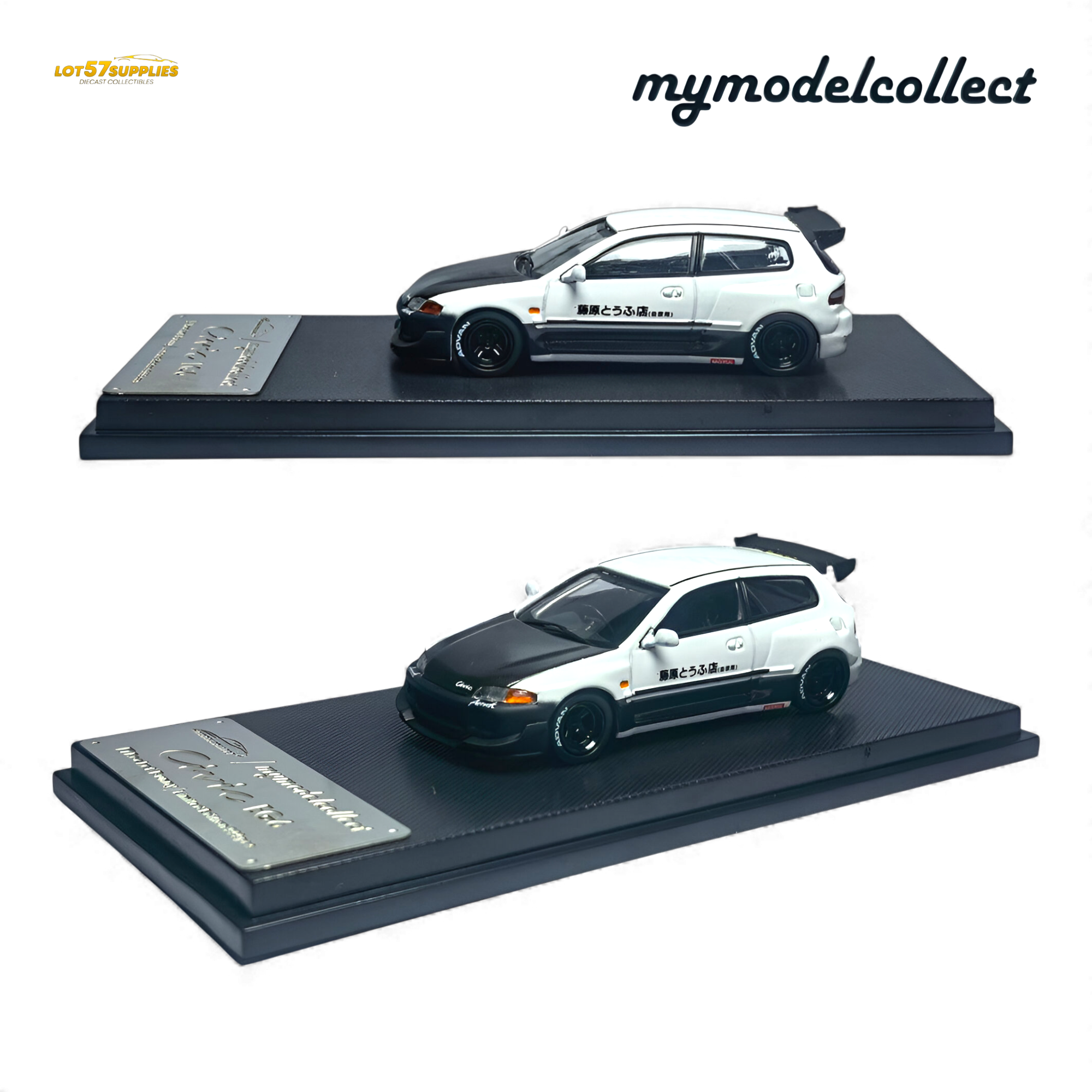 (Pre-Order) MC Civic EG6 - Fujiwara Tofu Shop White Carbon 1:64