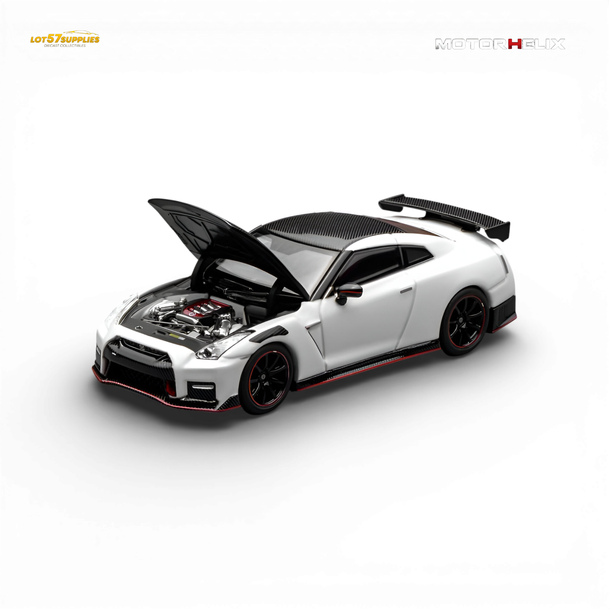 (Pre-Order) Motorhelix Nissan GT-R NISMO R35 Special Edition 2022 - Brilliant White Pearl 1:64