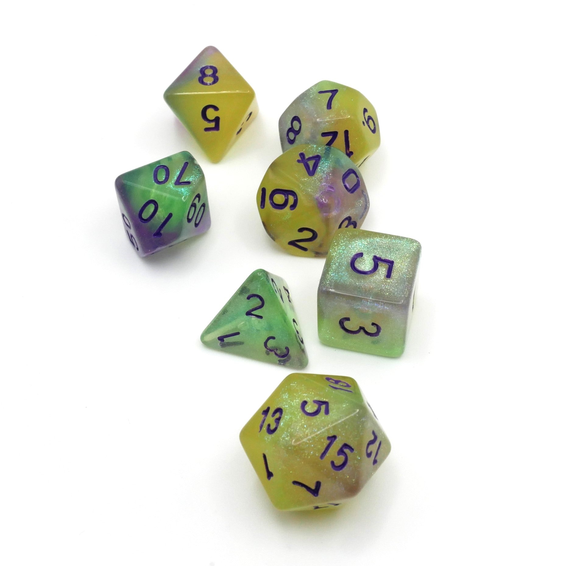 Witches' Living Brew - 7 Piece DnD Dice Set | Acrylic RPG Gaming Dice