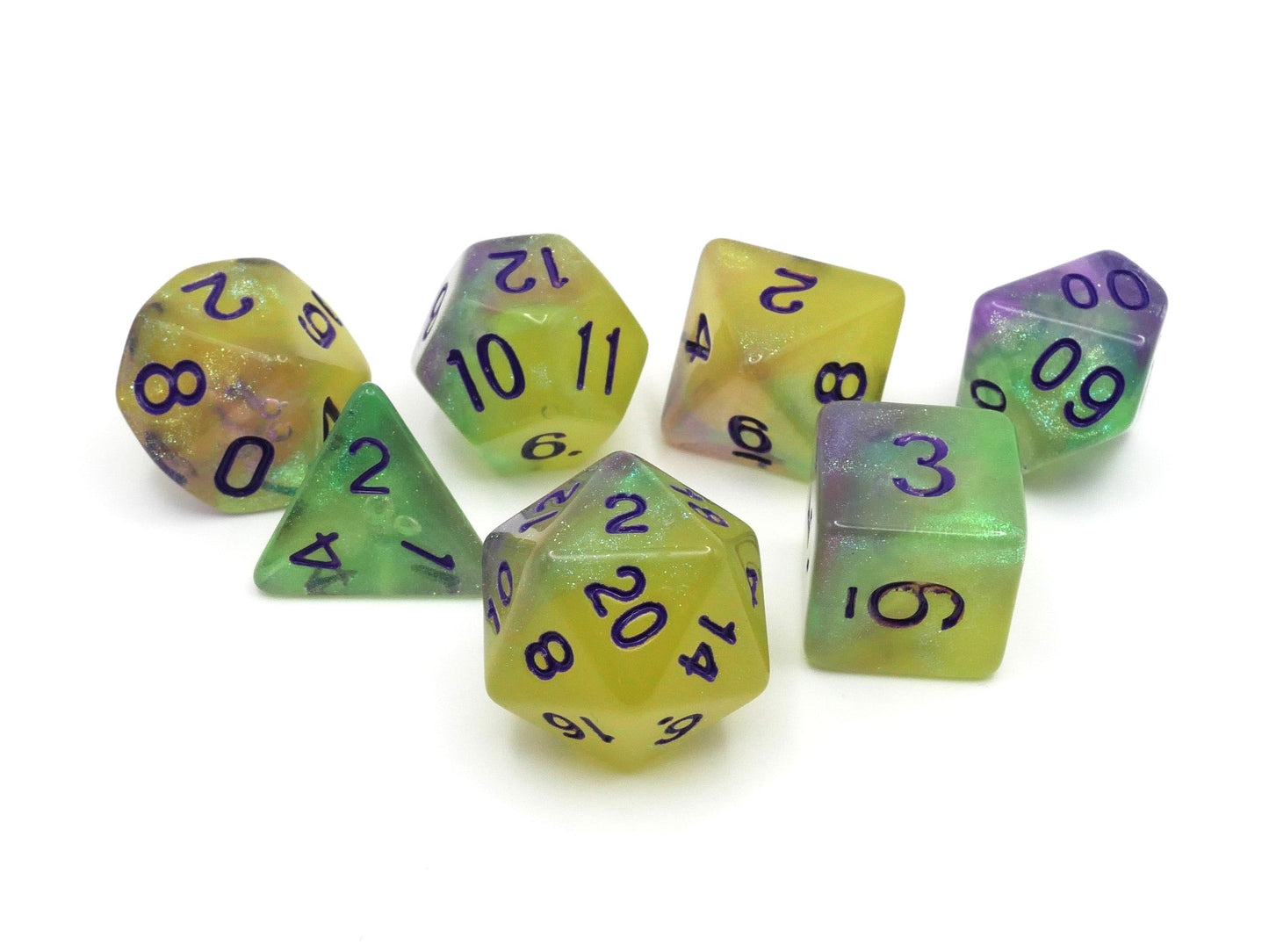 Witches' Living Brew - 7 Piece DnD Dice Set | Acrylic RPG Gaming Dice
