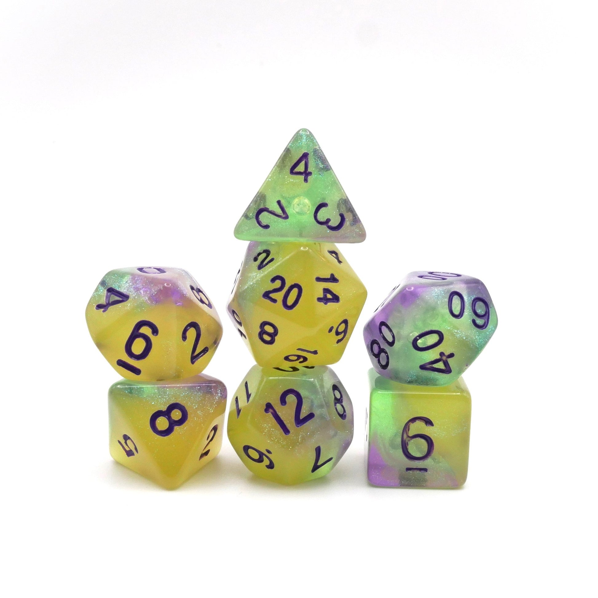 Witches' Living Brew - 7 Piece DnD Dice Set | Acrylic RPG Gaming Dice