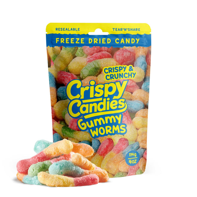 Crispy Candies - Gummy Worms Freeze Dried Candy 114g - Collectors World Toys Hover Image