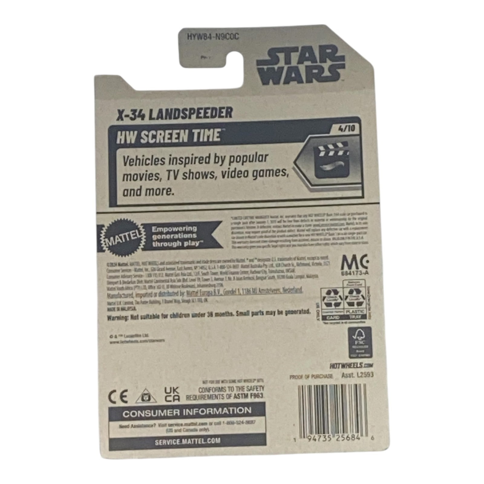 Hot Wheels X-34 Landspeeder - HW Screen Time Series 4/10 - Collectors World Toys