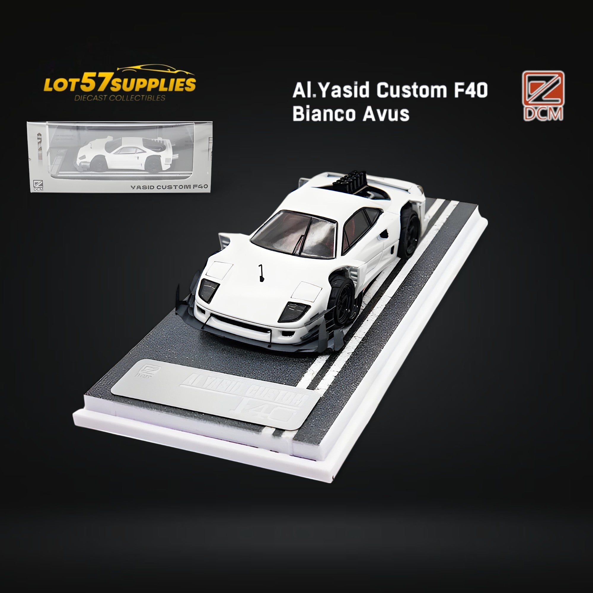 DCM Modified Ferrari F40 AI Yasid in White 1:64 Main image