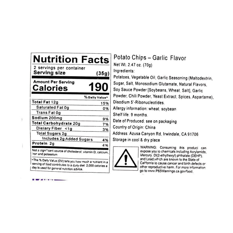 Lay's Potato Chips Rich Garlic Flavor 2.46 oz - Collectors World Toys