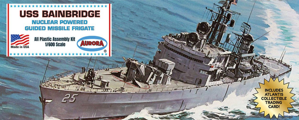 1:600 USS Bainbridge (CGN-25) Nuclear Powered Guided Missile Frigate with Trading Card