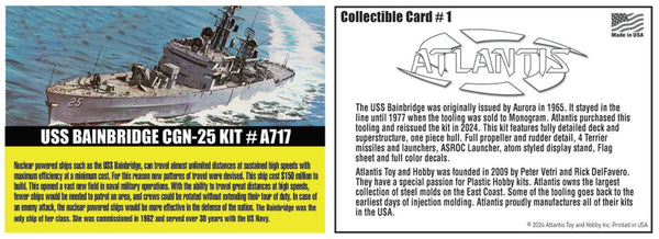 1:600 USS Bainbridge (CGN-25) Nuclear Powered Guided Missile Frigate with Trading Card