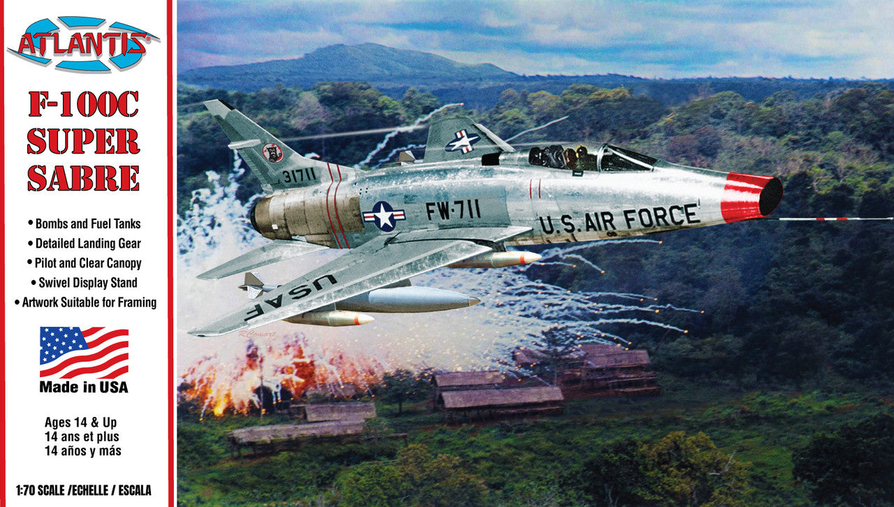 1:70 F-100C Super Sabre United States Air Force (USAF) with Swivel Stand