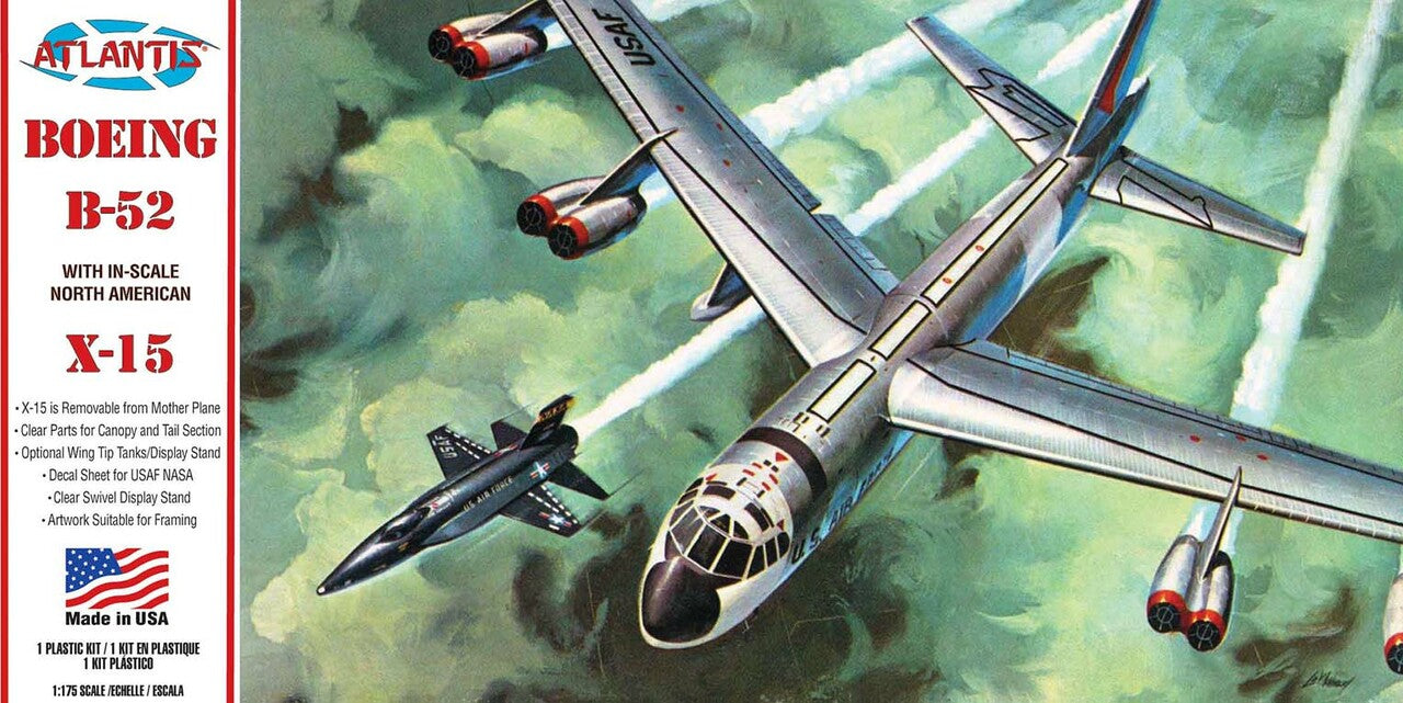 1:175 Boeing B-52 Stratofortress and X-15 Hypersonic Aircraft with Swivel Stand