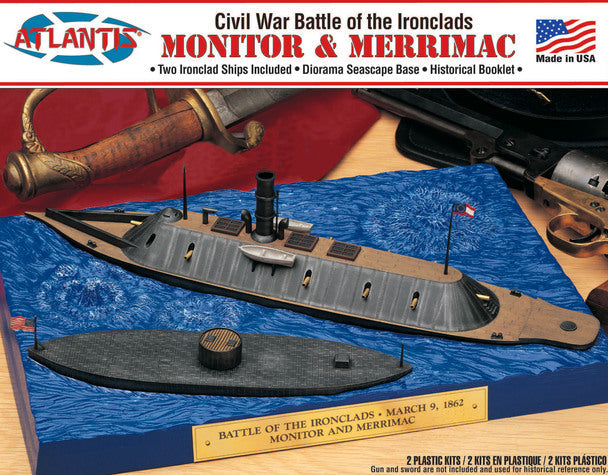 Civil War Battle of the Ironclads (March 9, 1862) - Monitor & Merrimack Diorama Set Plastic Model Kit