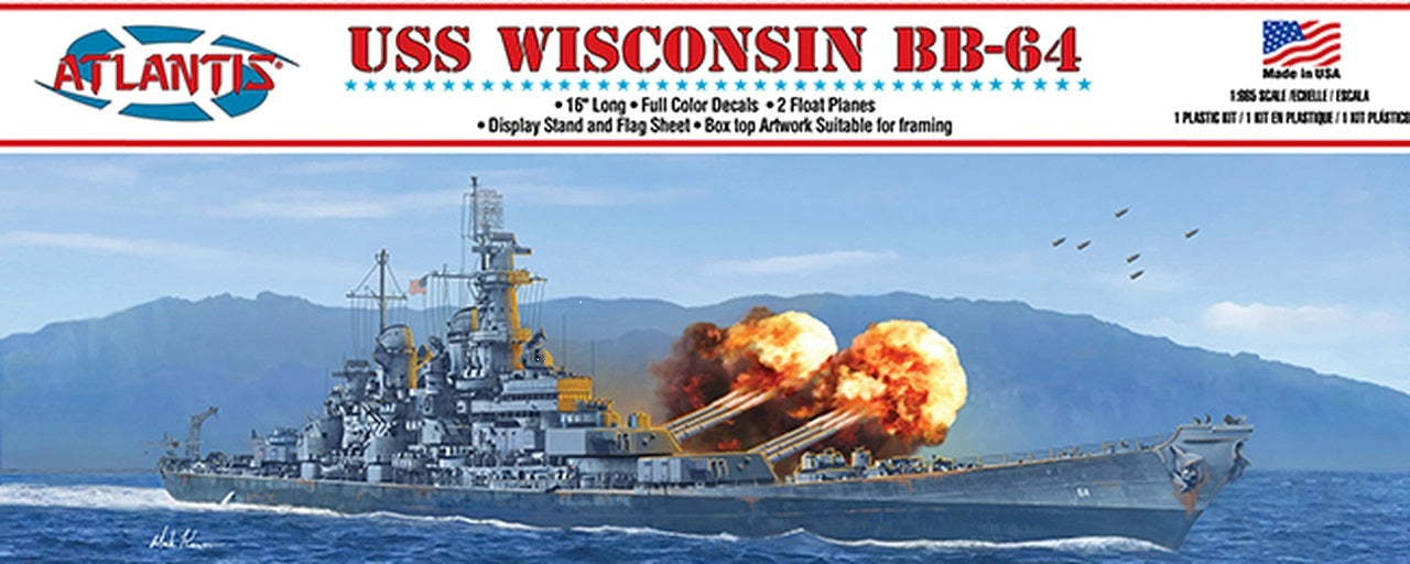 1:665 USS Wisconsin (BB-64) Iowa-Class Battleship 16 Inch Plastic Model Kit