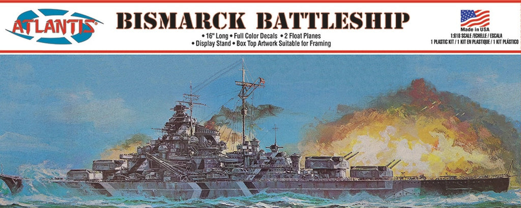 1:618 German Bismarck-Class Battleship 16 Inch Plastic Model Kit