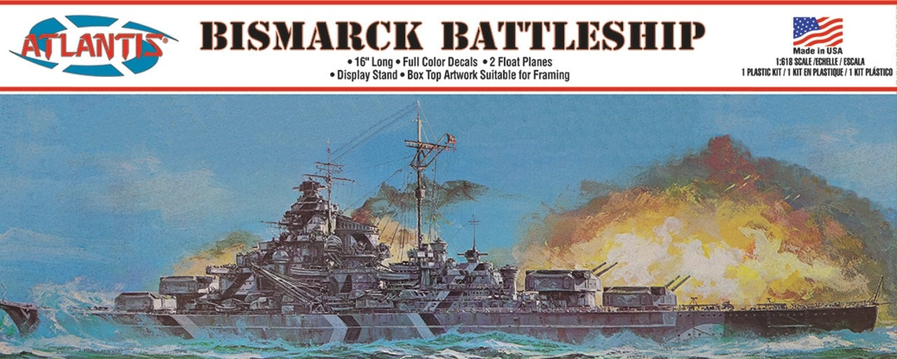 1:618 German Bismarck-Class Battleship 16 Inch Plastic Model Kit