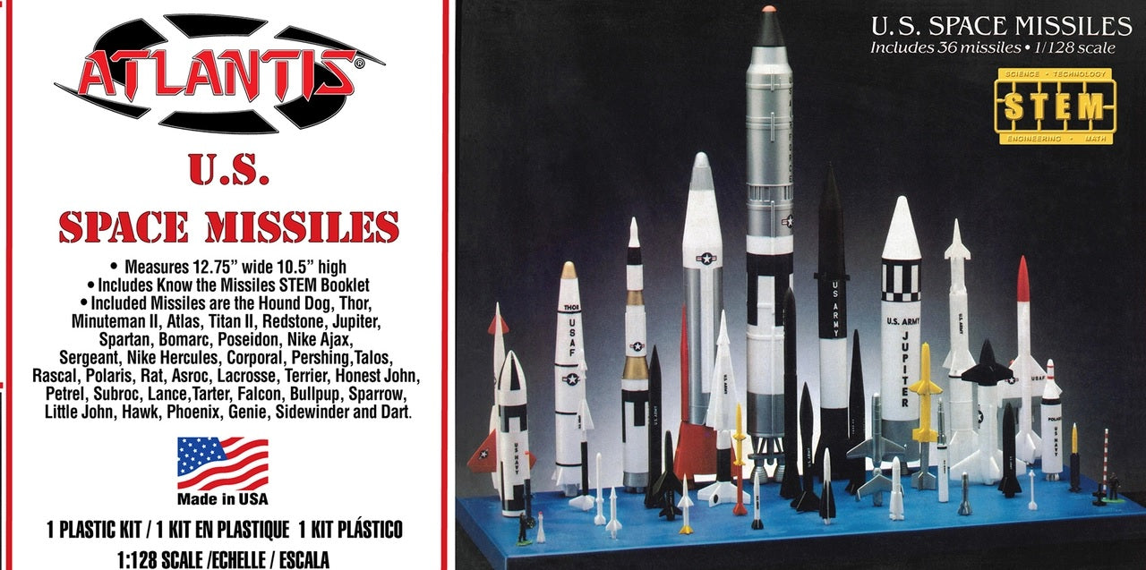 1:128 U.S. Space Missiles Set (36 Missiles) (STEM Science, Technology, Engineering and Mathematics)