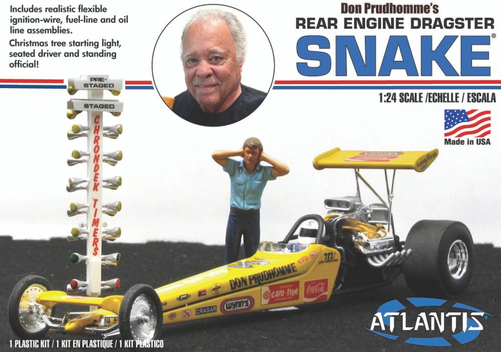 1:24 Don the Snake Prudhomme's Rear Engine Dragster with Christmas Tree Starting Light Plastic Model
