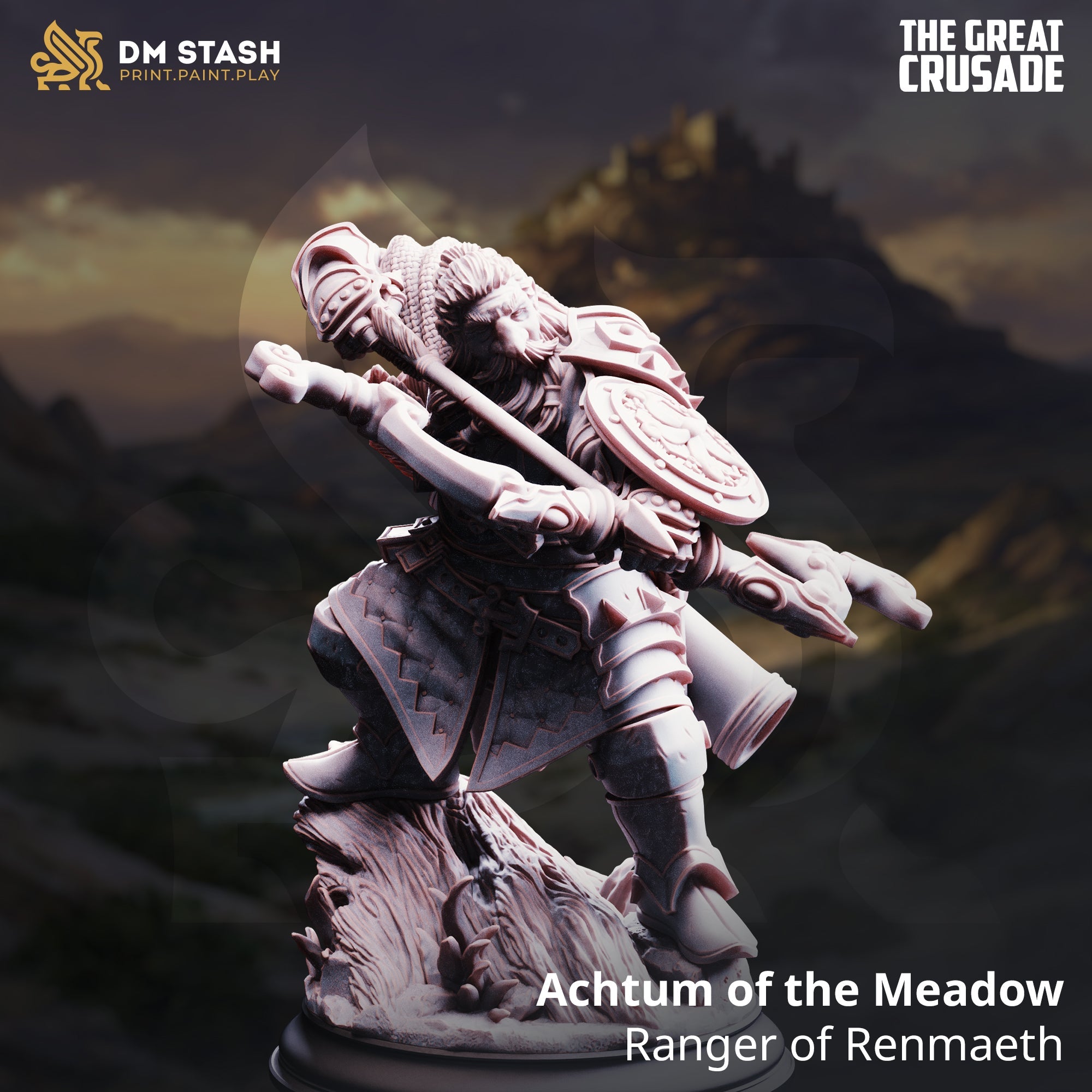 Achtum of the Meadow, Ranger of Renmaeth (Male Dwarf Ranger) Main image
