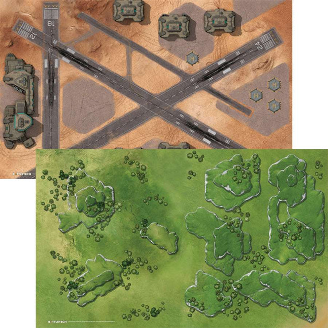 Battletech Aerobase #1/Rolling Woodland #1 - Hexless Battle Mat Hover Image