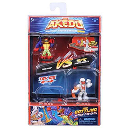 Akedo Ultimate Arcade Warriors - Mini Battling Action Figures - Select Figure(s) Tailwhip Vs. Epic White Wraith